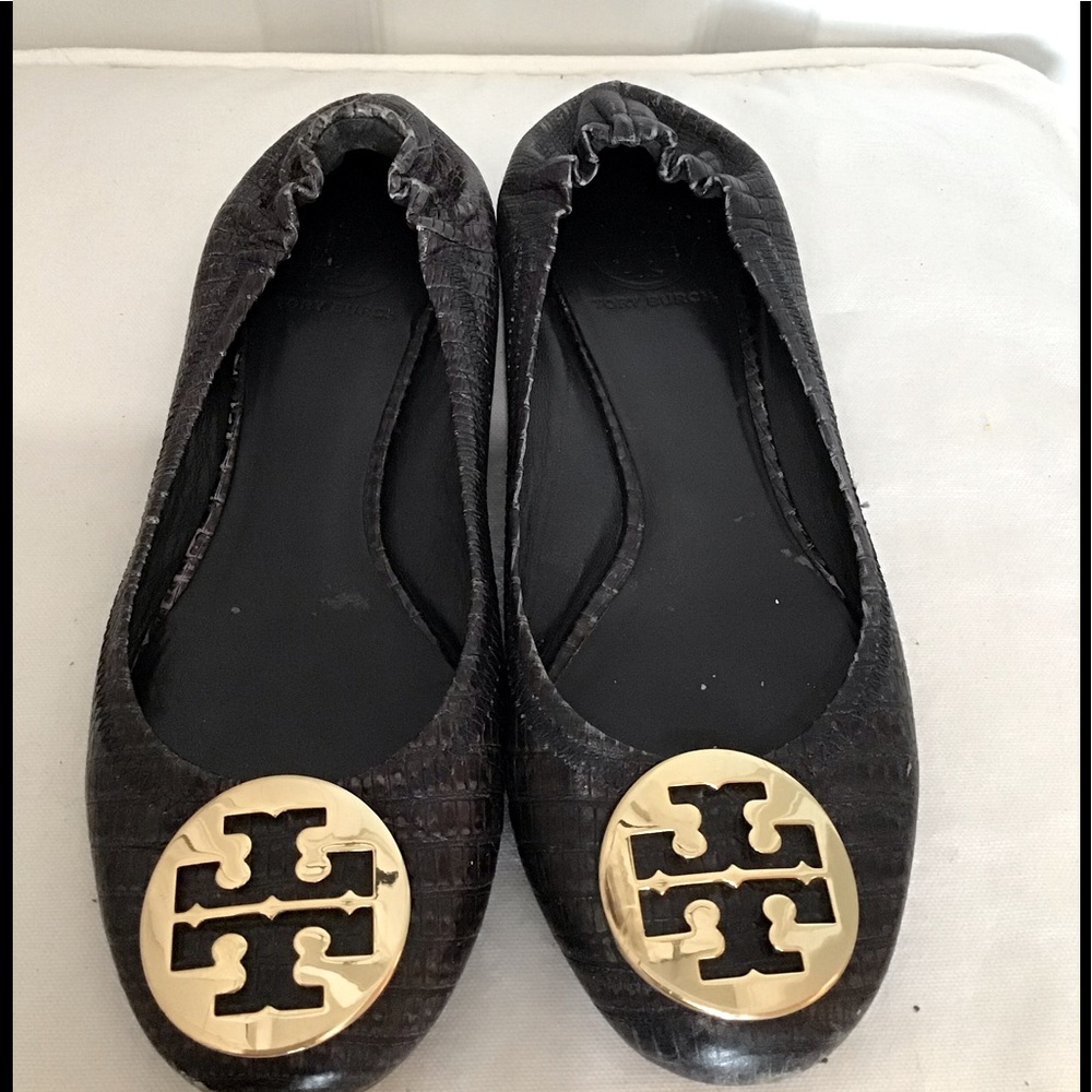 Tory Burch textured black flats 9.5